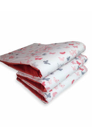 Crib Side Protection Bumper 60X120 Crib (3 Pcs) Pink Butterfly Tile
