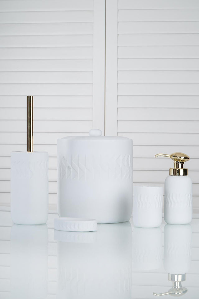 Edith 5 Piece Bath Set - White - Swordslife