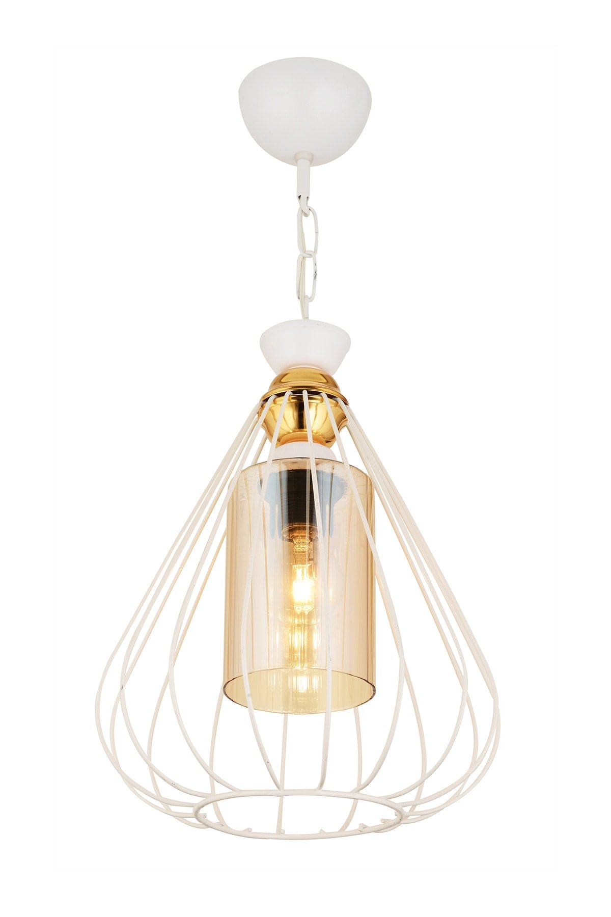 Single Tulip White Modern Downward Facing Chandelier