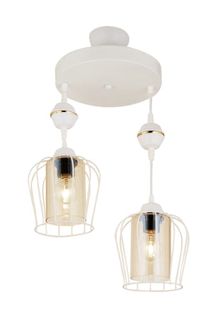 Parachute Pendant Lamp Set Of 2 White Modern Downward Facing Chandelier