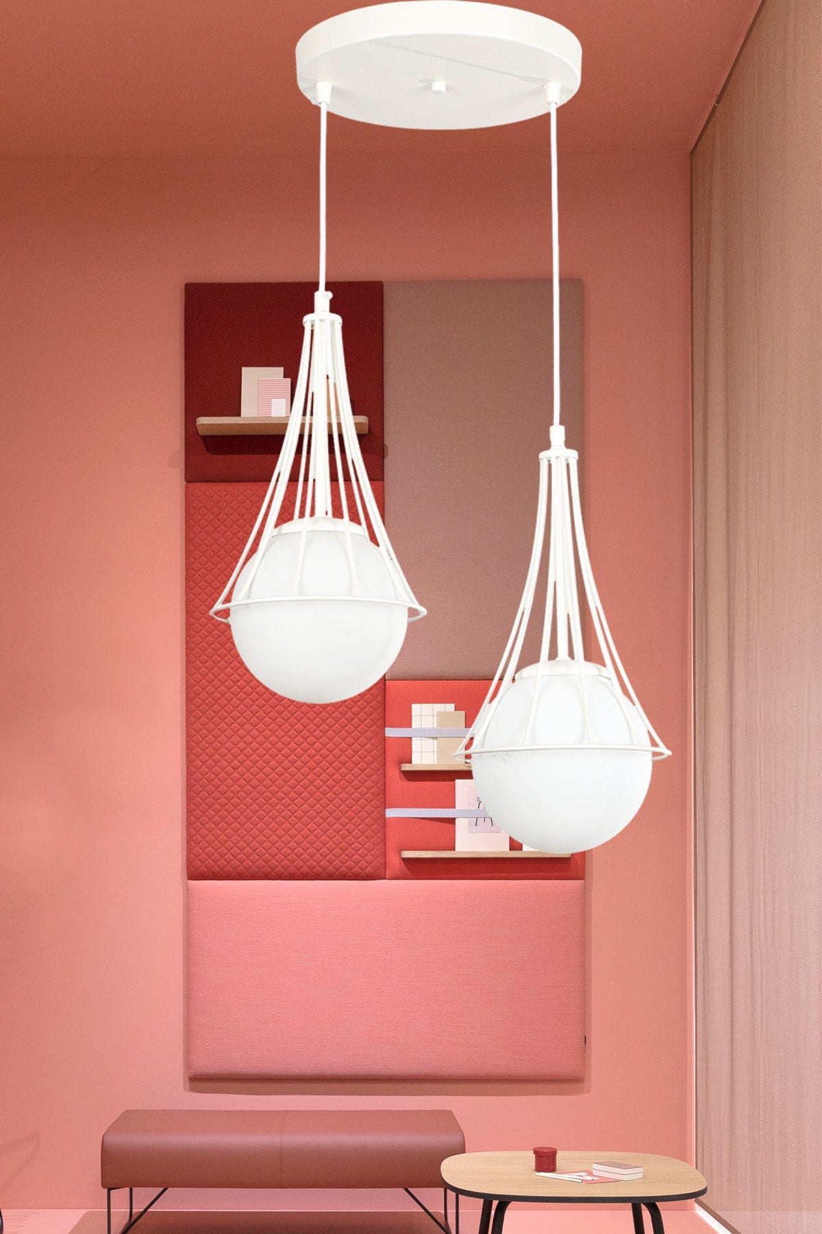 Lapis 2Nd White-White Glop Glass Chandelier