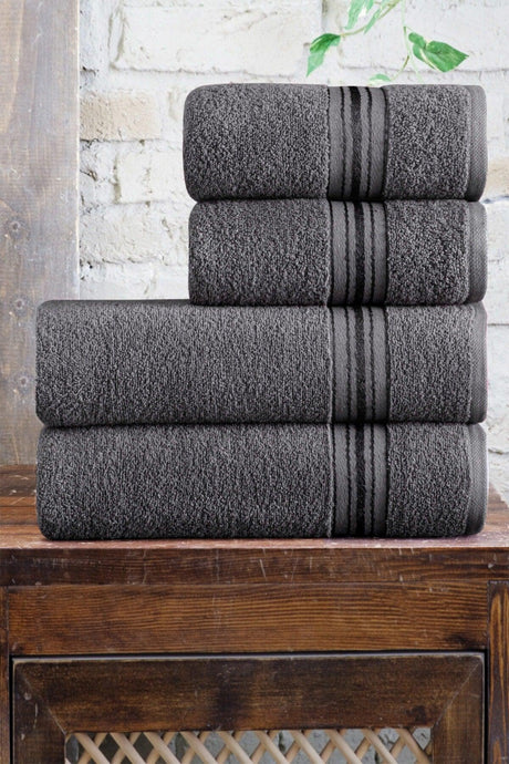 4 Pcs Bath Towel Set Turkish Bath Set 100% Cotton - Swordslife