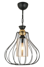 Einzelner großer, moderner, nach unten gerichteter Kronleuchter „Planet Black“