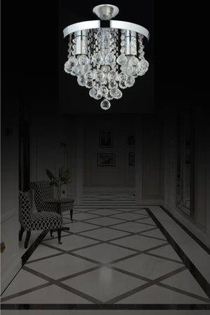 Biga 3-Piece Silver Pendant Lamp With Stone Chandelier