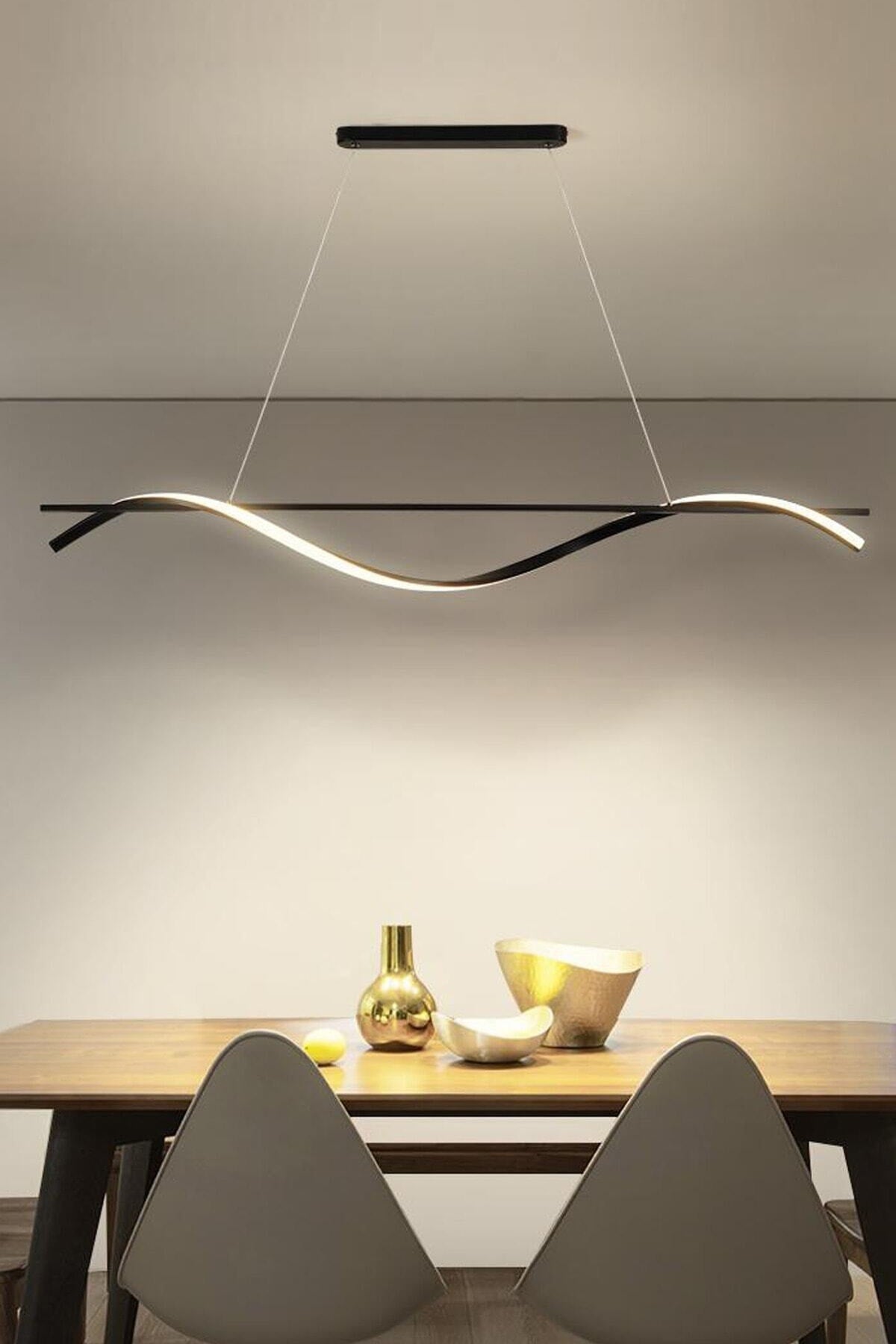 Miamı Modern Row Black Case White Light Row Led Chandelier