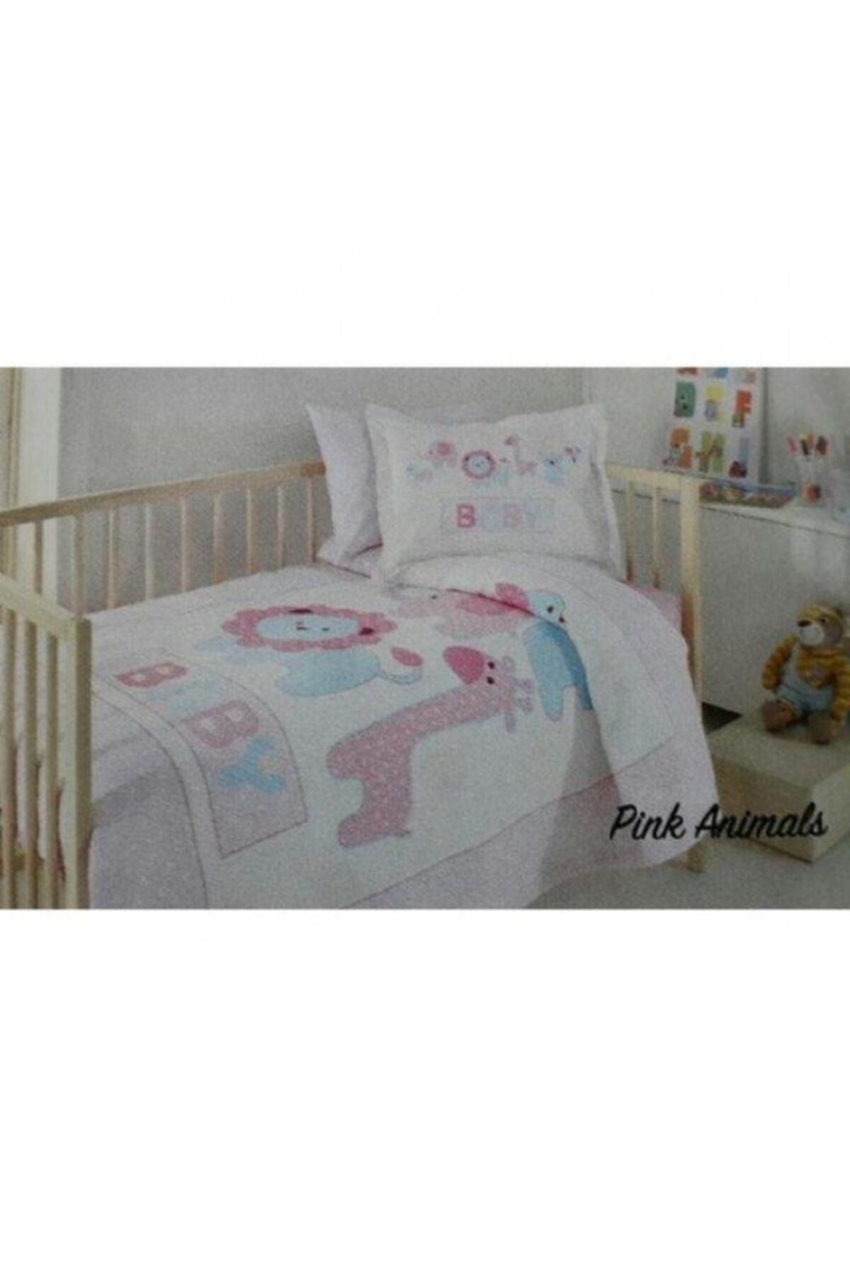 Baby Bed Linen + Pique Set Pınk Anımals