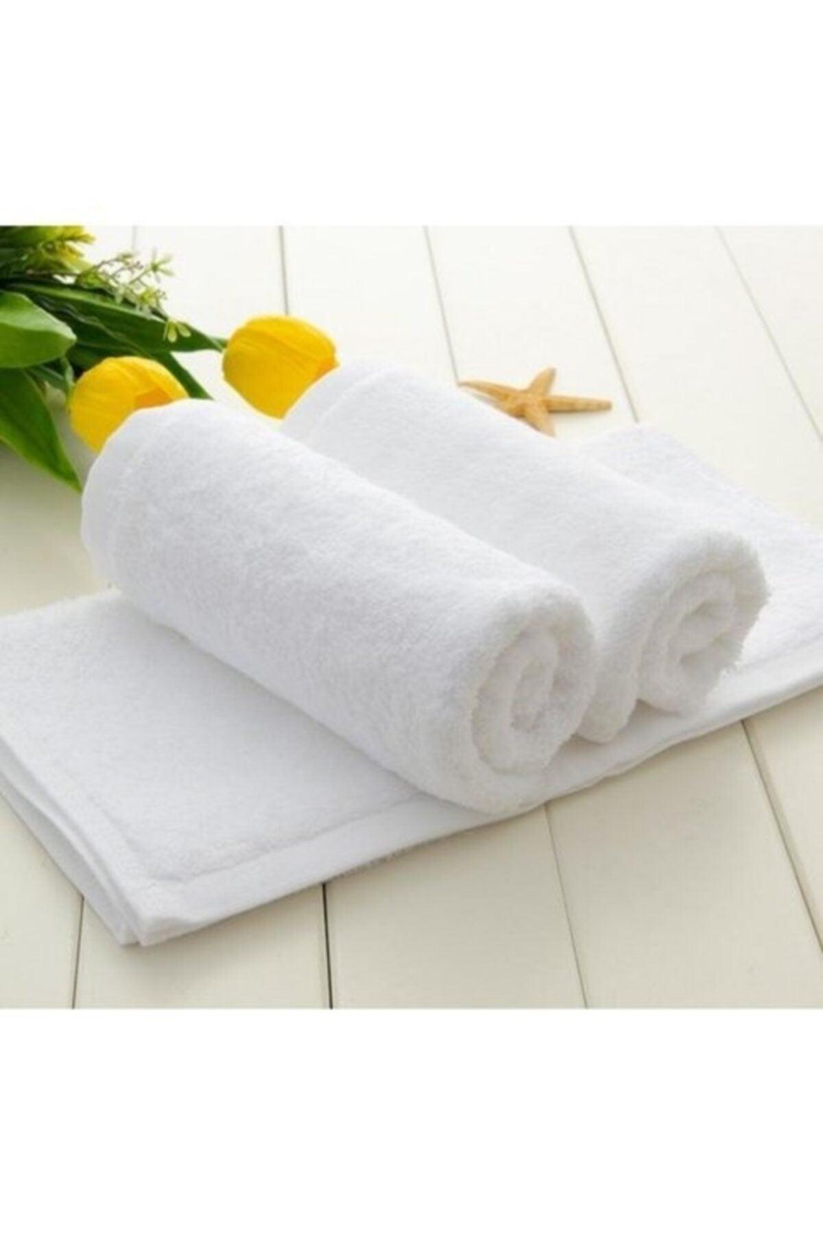 100% Cotton Hand and Face Towel Set of 6 White Towels 30x50 - Swordslife