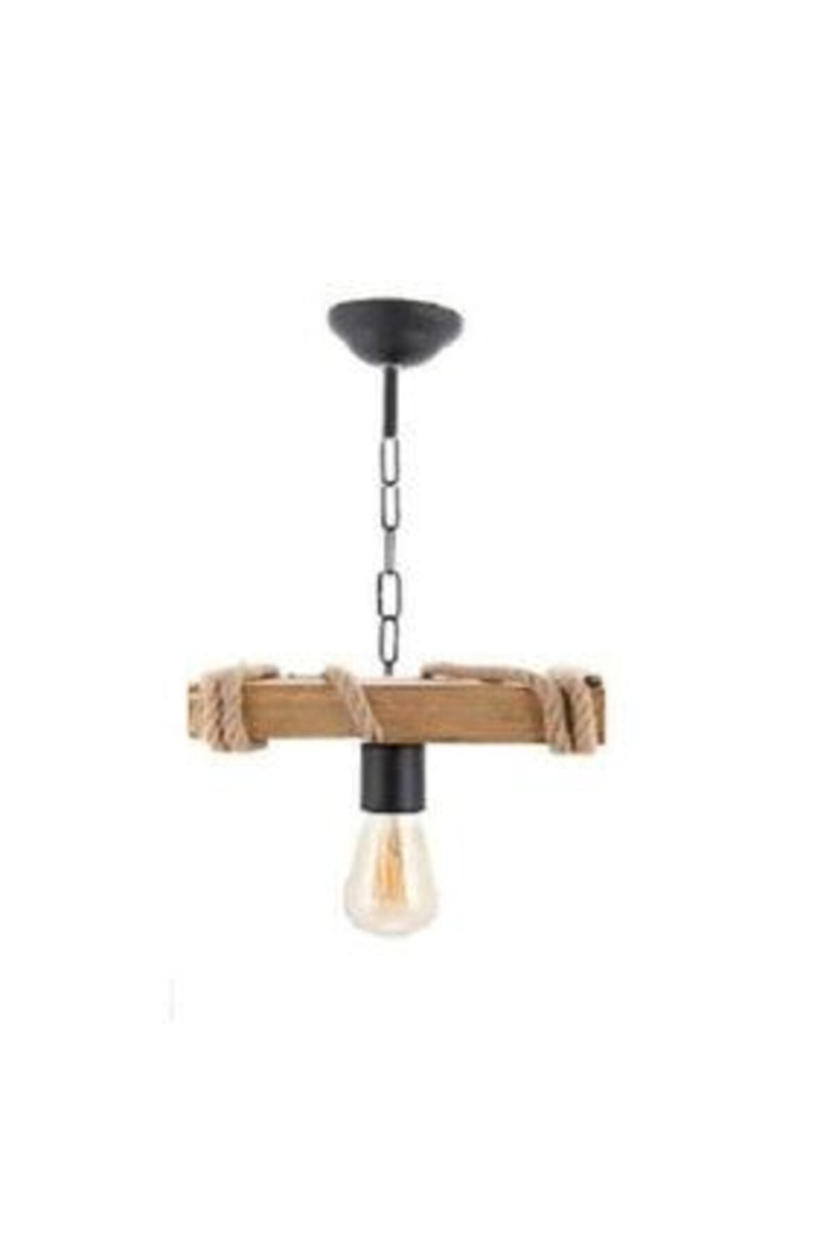 Authentic Wooden Natural Rope Single Chandelier Pendant Lamp