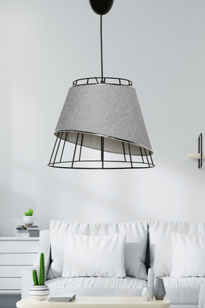 Sione Single Pendant Lamp Gray Silver Mdrn-45
