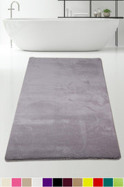 Elite Gray 80x150 Cm Plush Bath Mat Non-Slip Base Pufidic Bath Rug Large Size - Swordslife