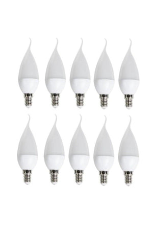 10Pcs 8w Daylight Yellow Light Led Curling Candle