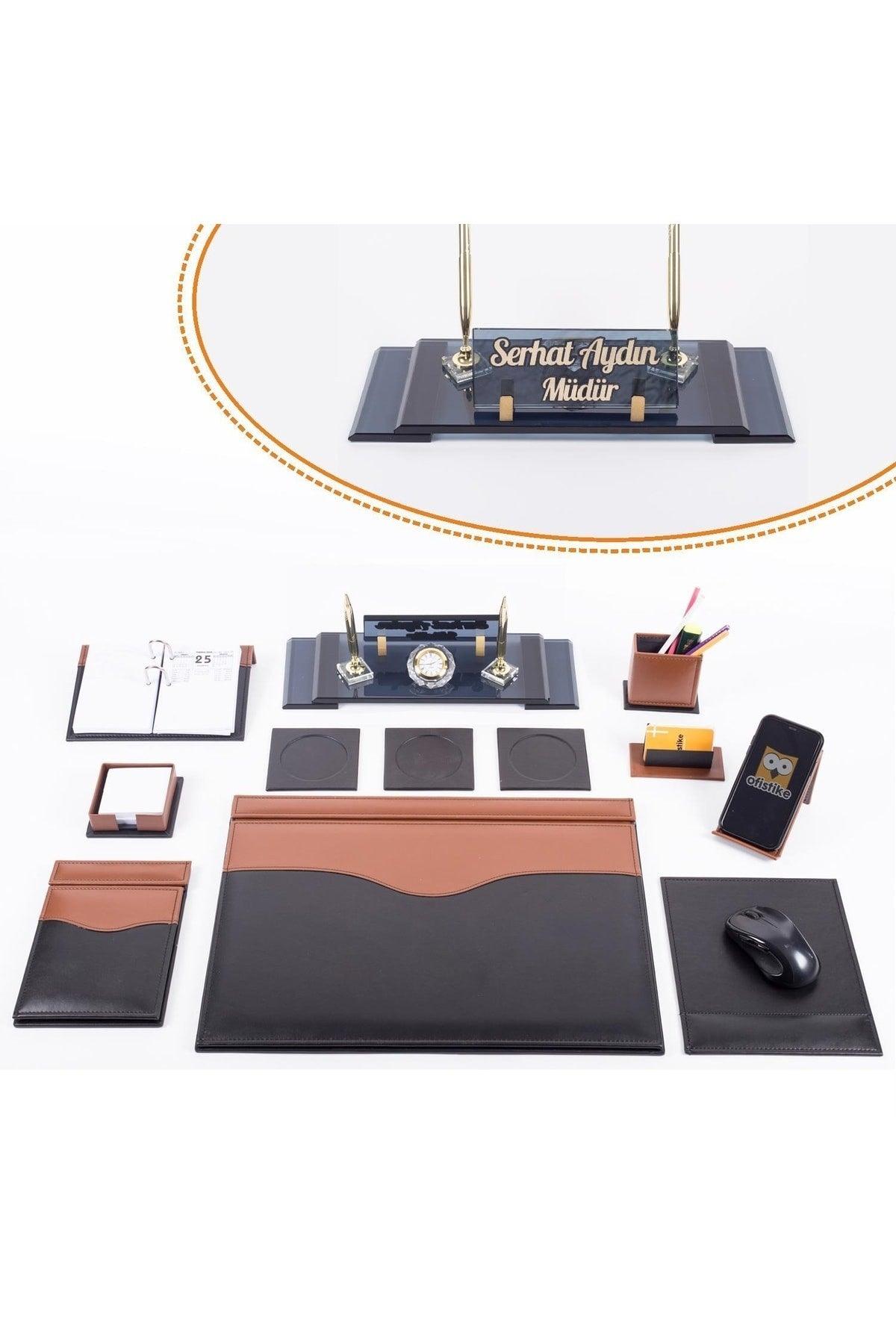 10 Pieces Black Taba Luxury Desk Set Elite