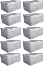 10 Pieces Chest Type Storage Bag Mega - Pillow & Quilt Etc. Hurcu 80x60x40 - Stain Resistant Gray Striped - Swordslife