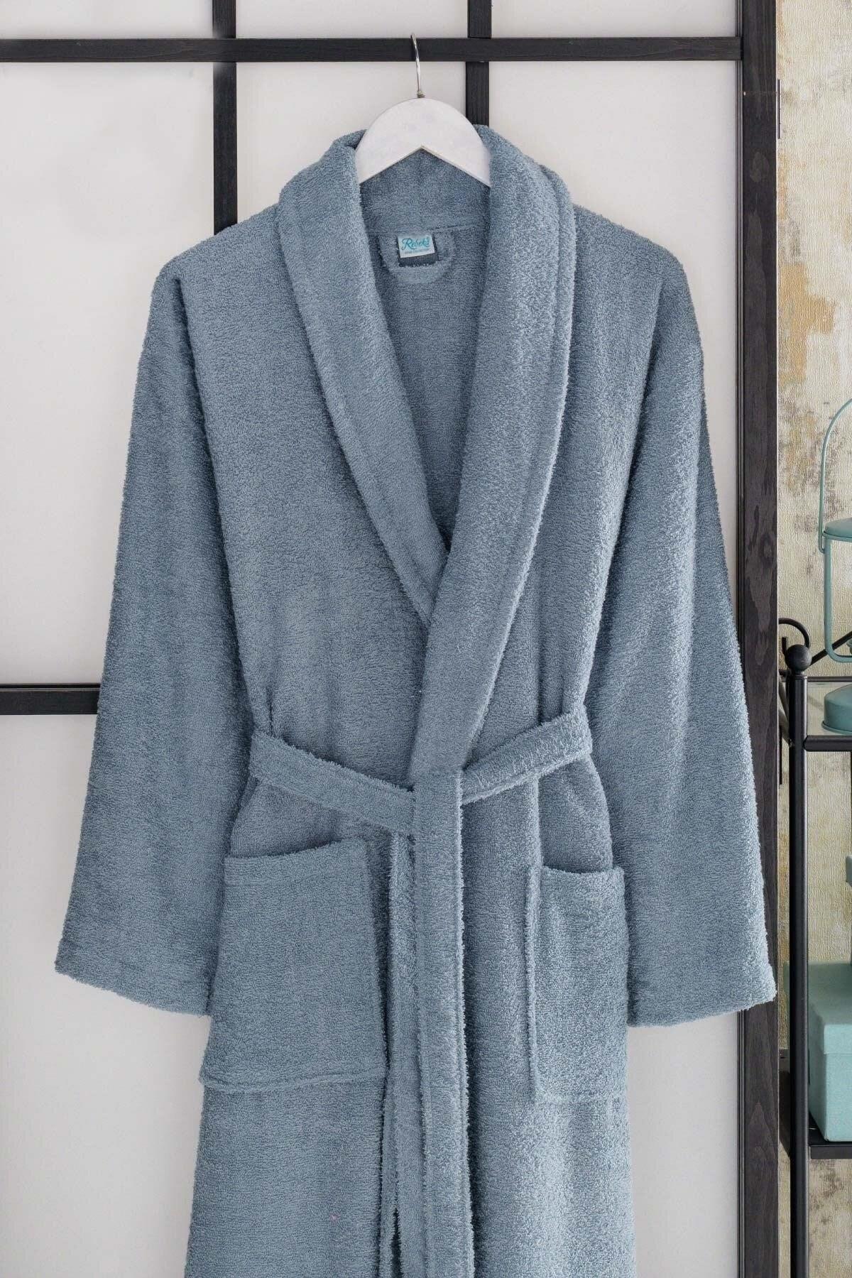 100% Cotton Set of 2 Light Blue Bathrobes - Swordslife