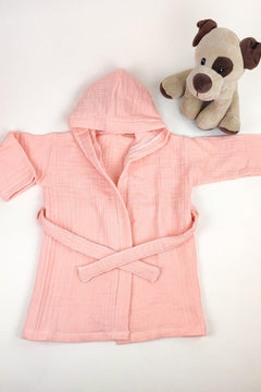 Four-layer muslin hooded baby bathrobe with OEKO-TEX certification