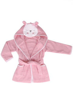 100% cotton baby bathrobe with cat print