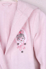 100% Cotton Embroidered Hooded Girl's Bathrobe - Swordslife