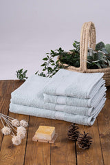 100% Cotton Green Set of 4 2 Hand, Face Towel And 2 Bath Towel - 2 pcs 70x130 2 pcs 50x80 - Swordslife