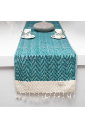 100% Cotton Runner 38*182 Cm Herringbone Pattern Oil, Easy Iron - Swordslife
