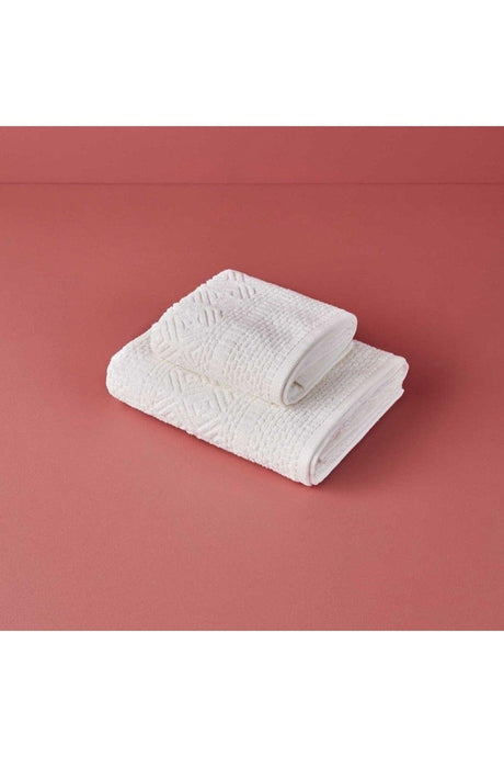 100% Helena Hand Towel 2 Pack Cream (30x30 Cm)