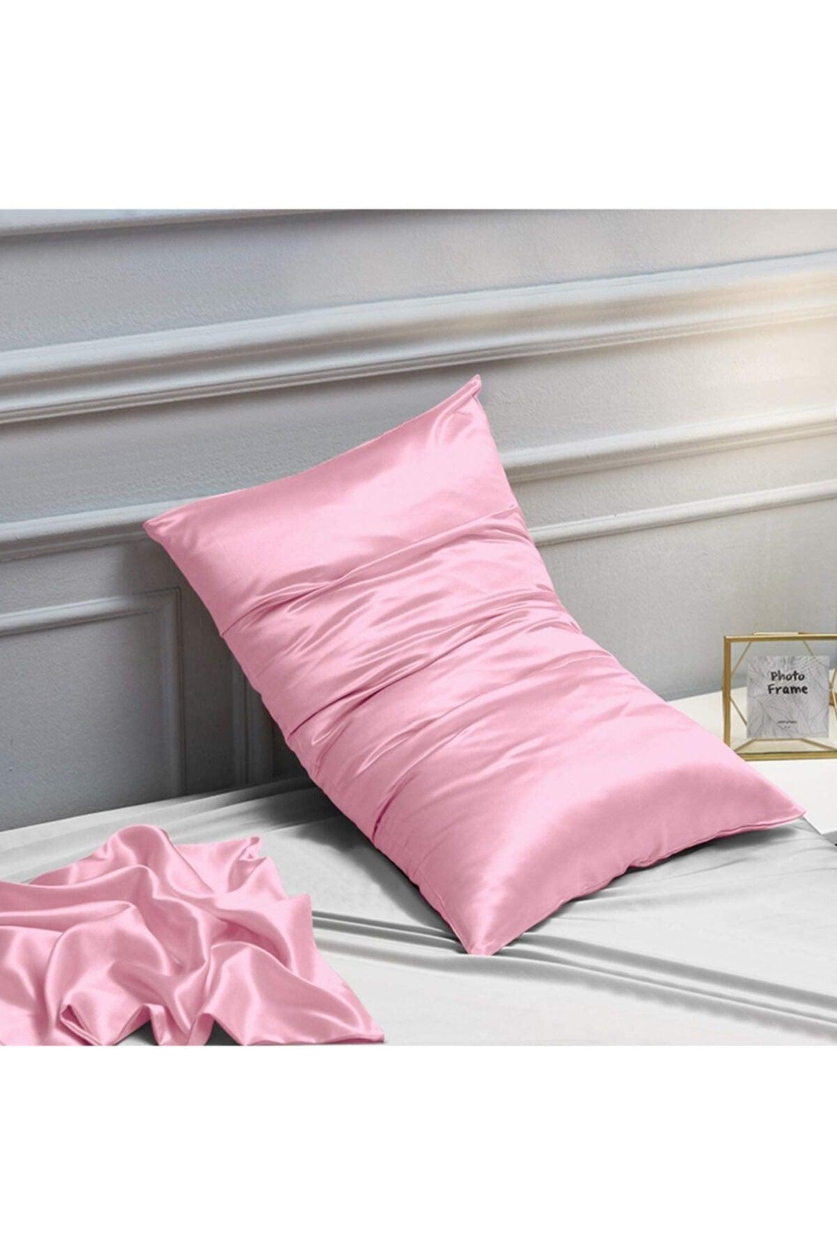 100% Silk Cotton Satin Pink Color Pillow Cover 50x70cm - Swordslife