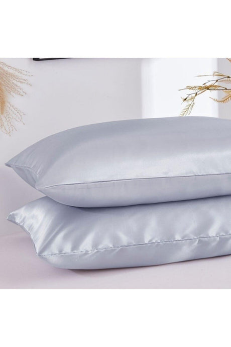 100% Silk Cotton Satin Pillow Cover Gray Color 50x70cm - Swordslife