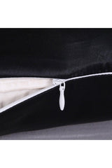 100% Silk Cotton Satin Pillow Cover Black Color 50x70cm - Swordslife