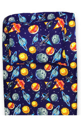 100% Cotton Baby And Kids Elastic Bed Sheet And Pillowcase 70x110 Navy Blue Planets - Swordslife