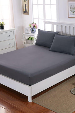 Single elastic cotton bed sheet set 100x200 cm in anthracite