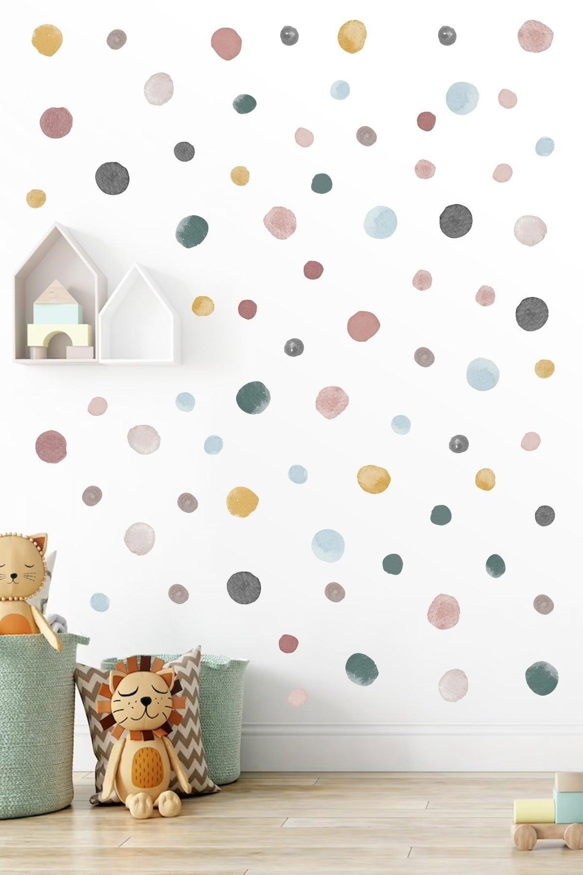 112 Piece Pastel Watercolor Wall Sticker Set
