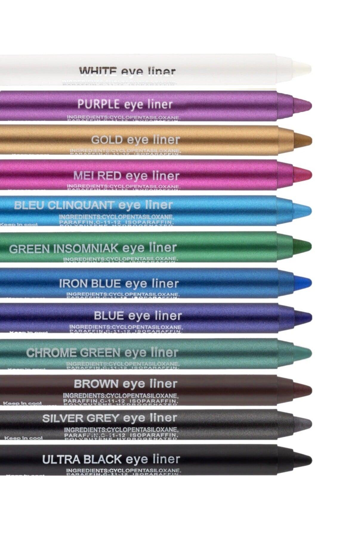 12 Color Neon Eyeliner Oily Eye Liner Set