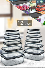 Set of 12 Rectangular Sweet Storage Container Set - Transparent - Swordslife