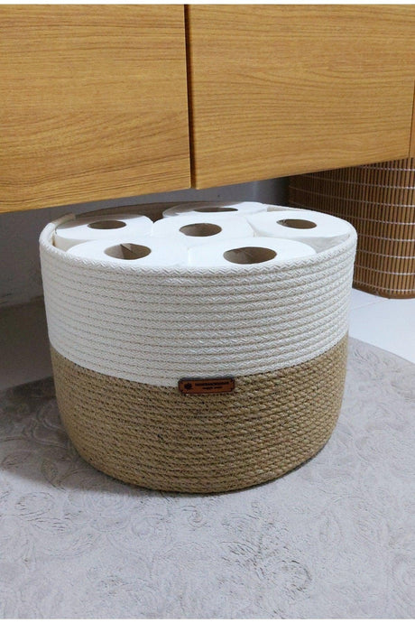 12 Liter Toilet Paper Basket, Multi-Purpose Wicker Basket, Organizer, Storage Box, - Swordslife