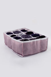 12 Compartment Pink Striped Drawer Organizer - Swordslife