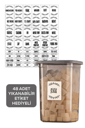 Set of 12 Square Food Storage Container with Leakproof Lid 4x(650ML-1300 ML-1900 ML) Anthracite Label Gift - Swordslife