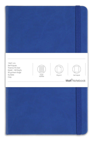 13x21 Elastic Notebook Checkered Navy Blue