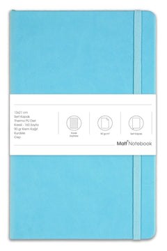 Hardcover Checkered Notebook, 13 x 21 cm, 80 Sheets, Blue