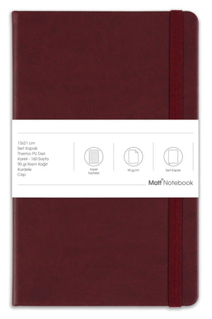 13x21 Elastic Notebook Checkered Claret Red