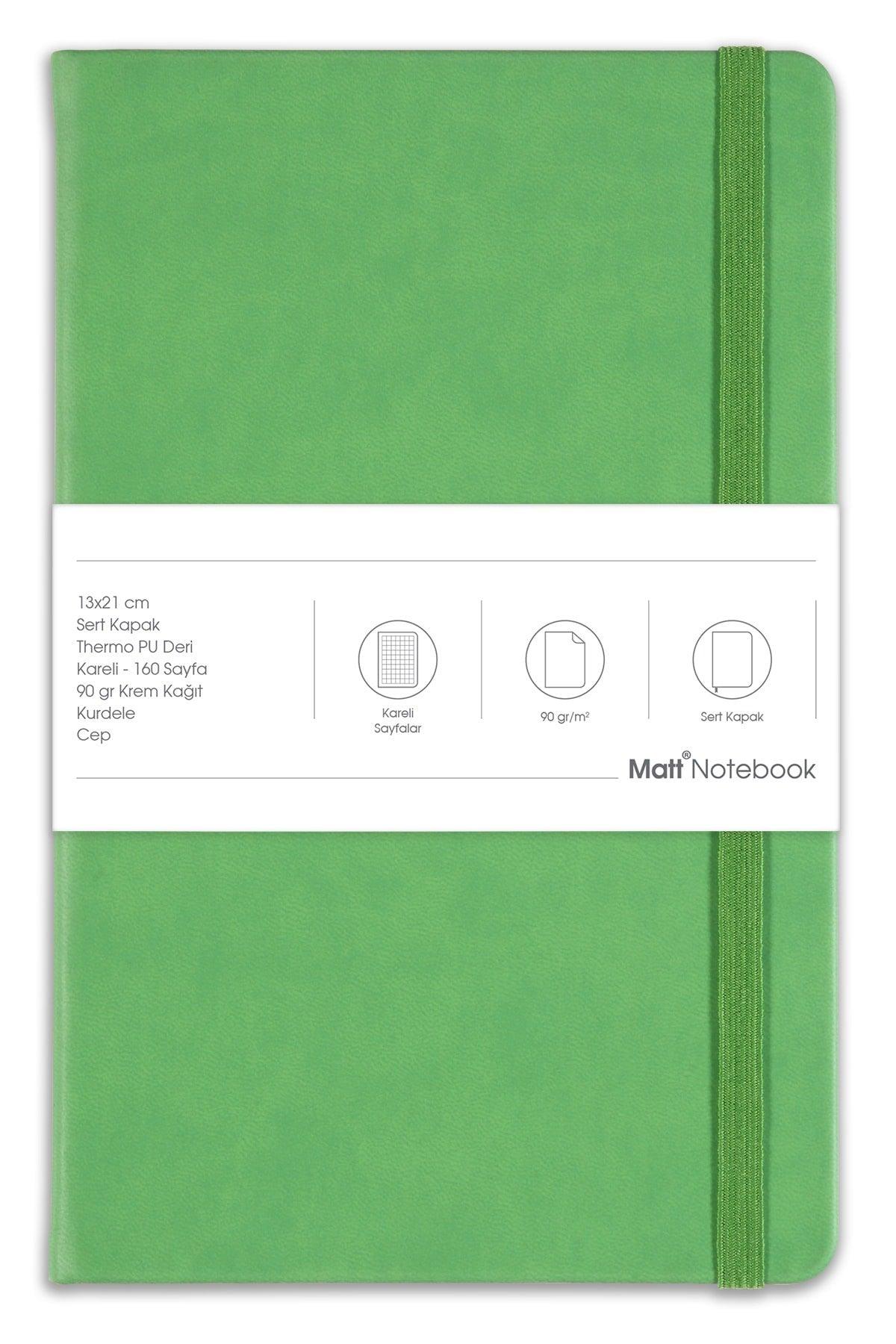 13x21 Elastic Notebook Square Green