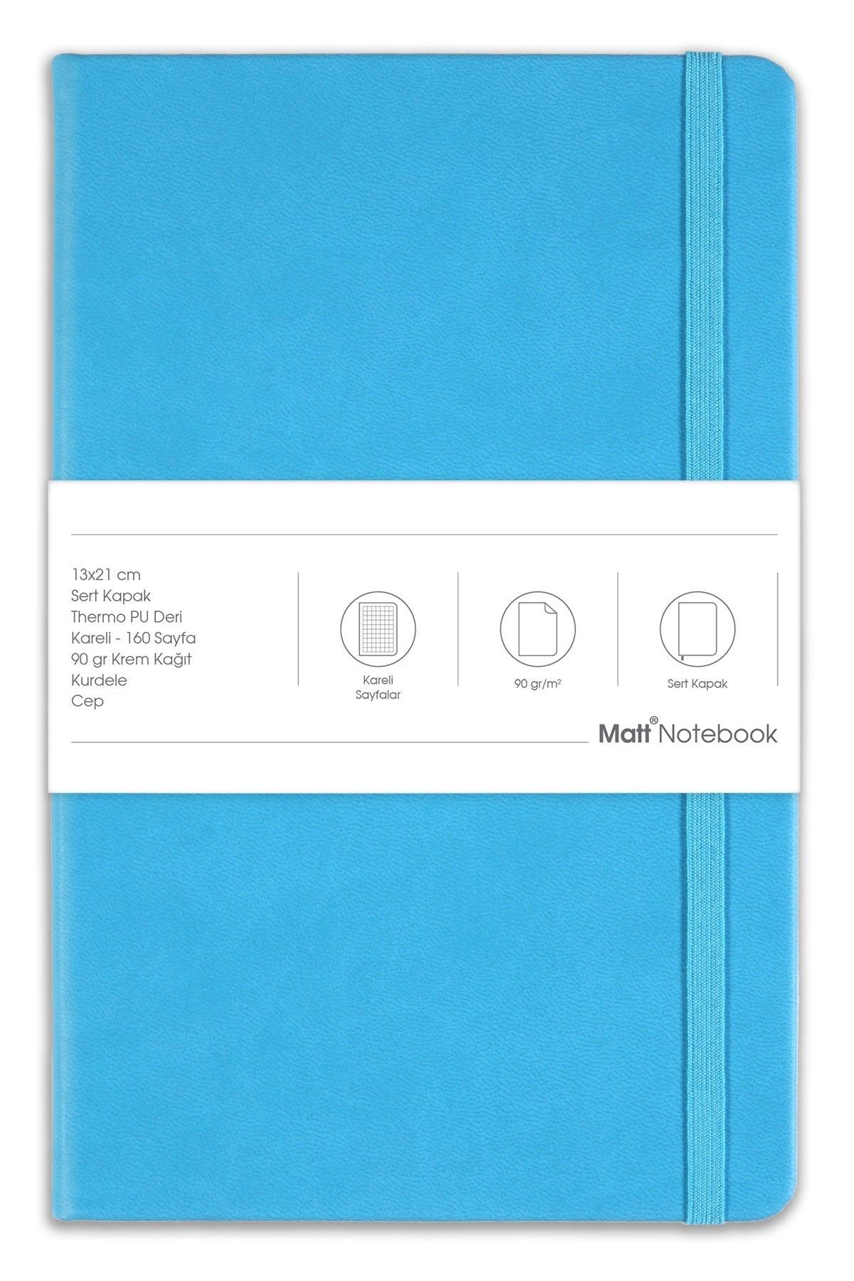 13x21 Elastic Notebook Square Turquoise