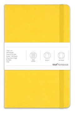 Hardcover Checkered Notebook, Ivory (90gsm) - 13x21 cm, 80 Sheets (160 Pages)