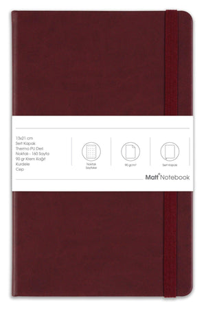 13x21 Elastic Notebook Dot Claret Red