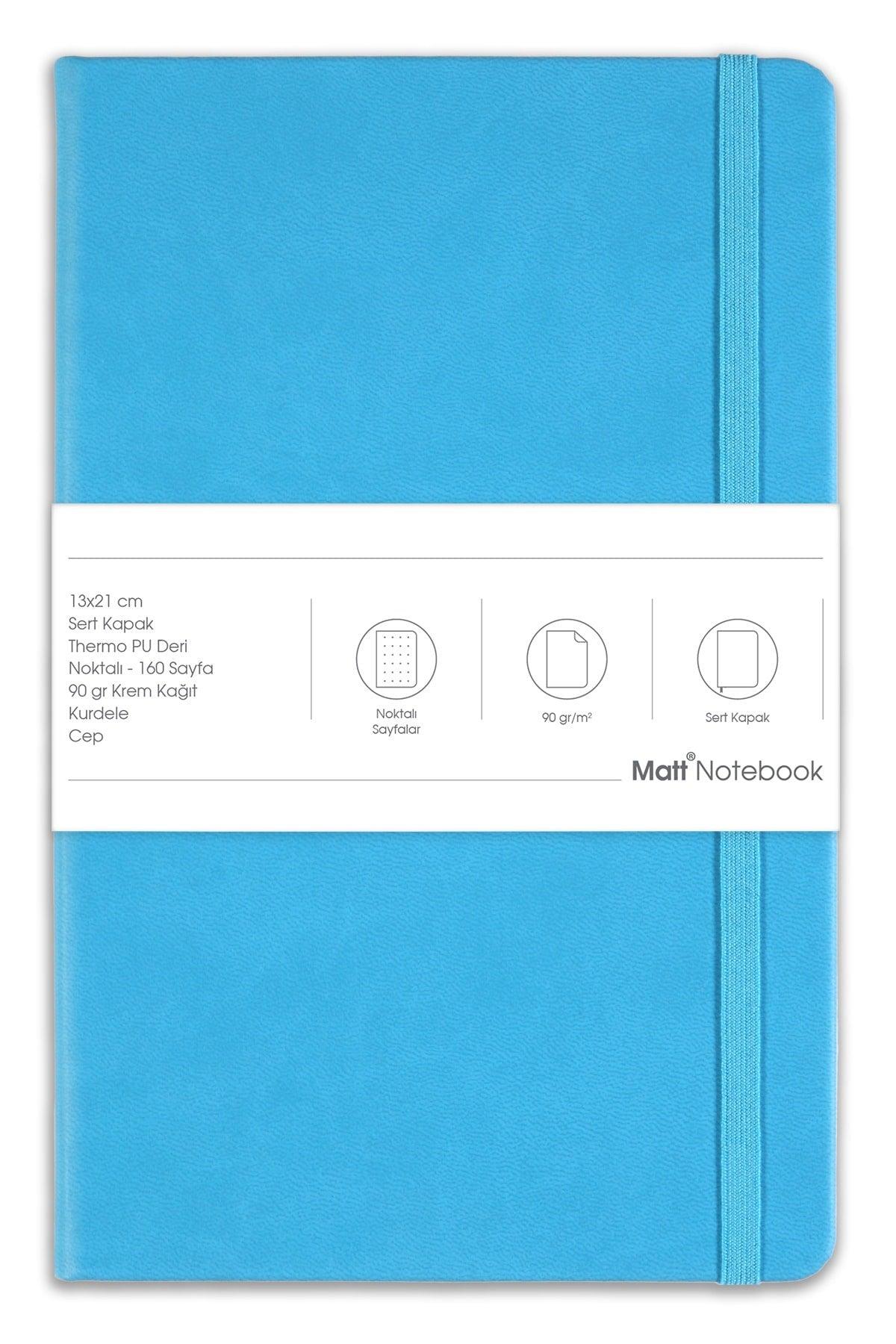13x21 Elastic Notebook Dotted Turquoise