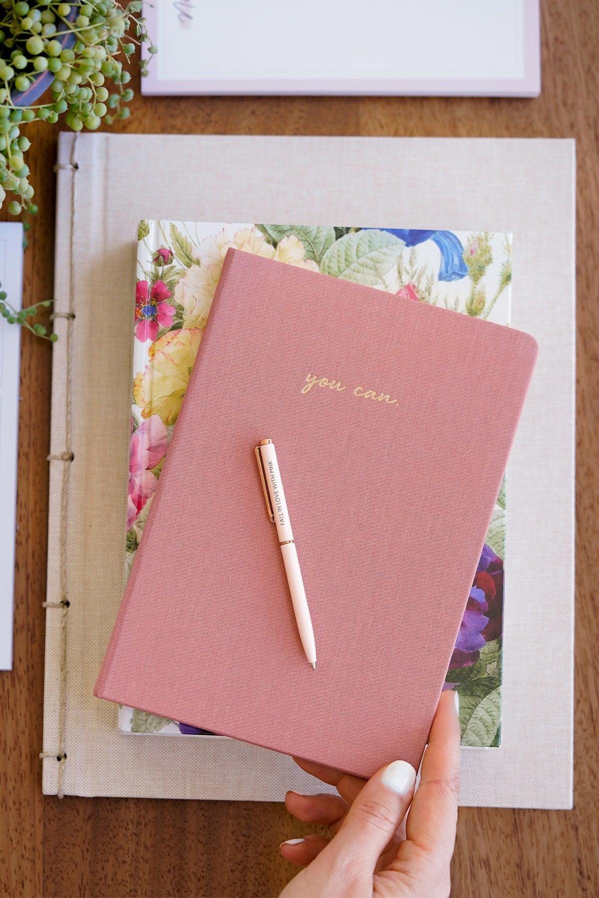 14x20 Hard Cover Notebook Dotted Pink