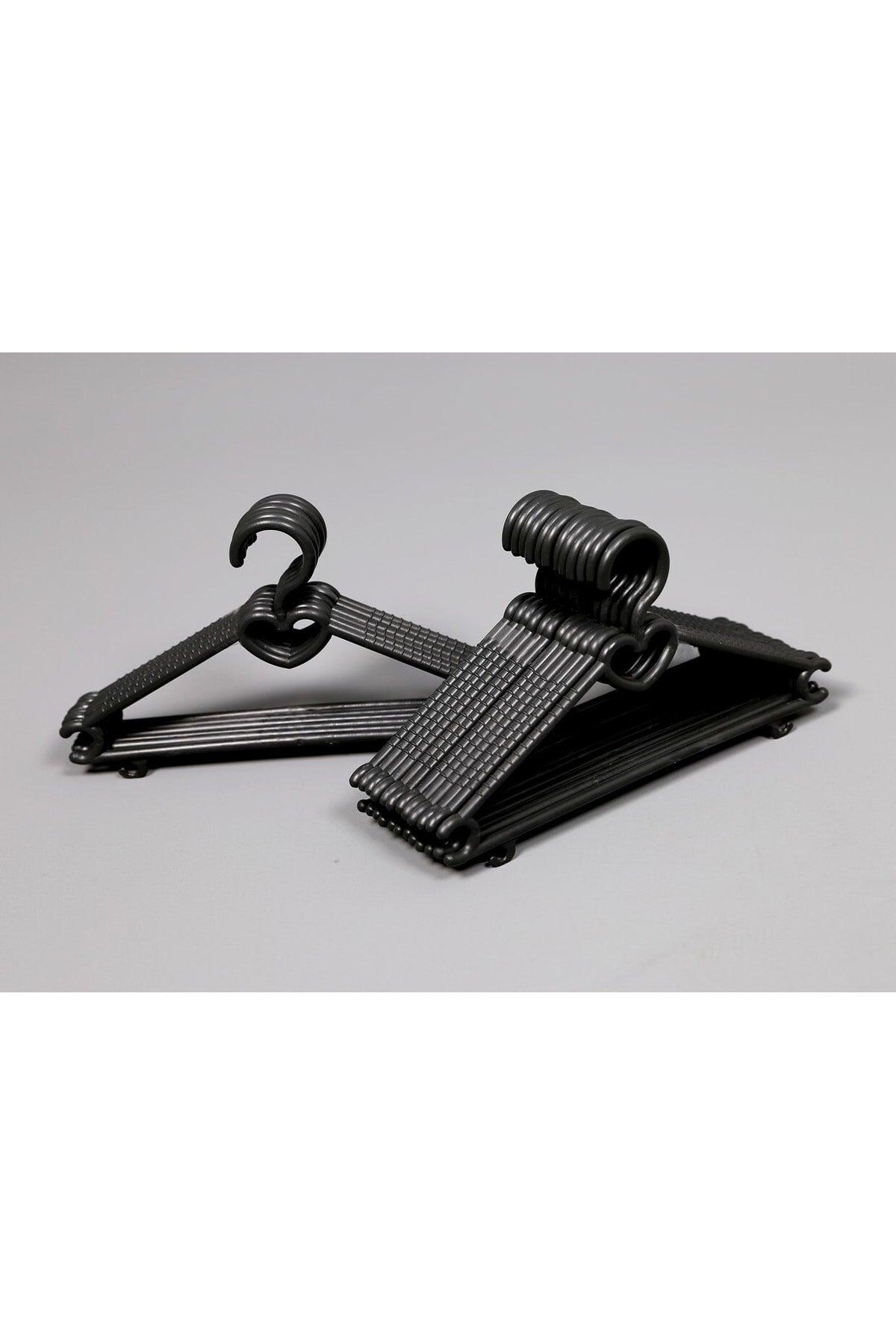 16 Pieces Baby Clothes Hanger Black Color Heart Detailed Baby Clothes Hanger 16 Pieces - Swordslife