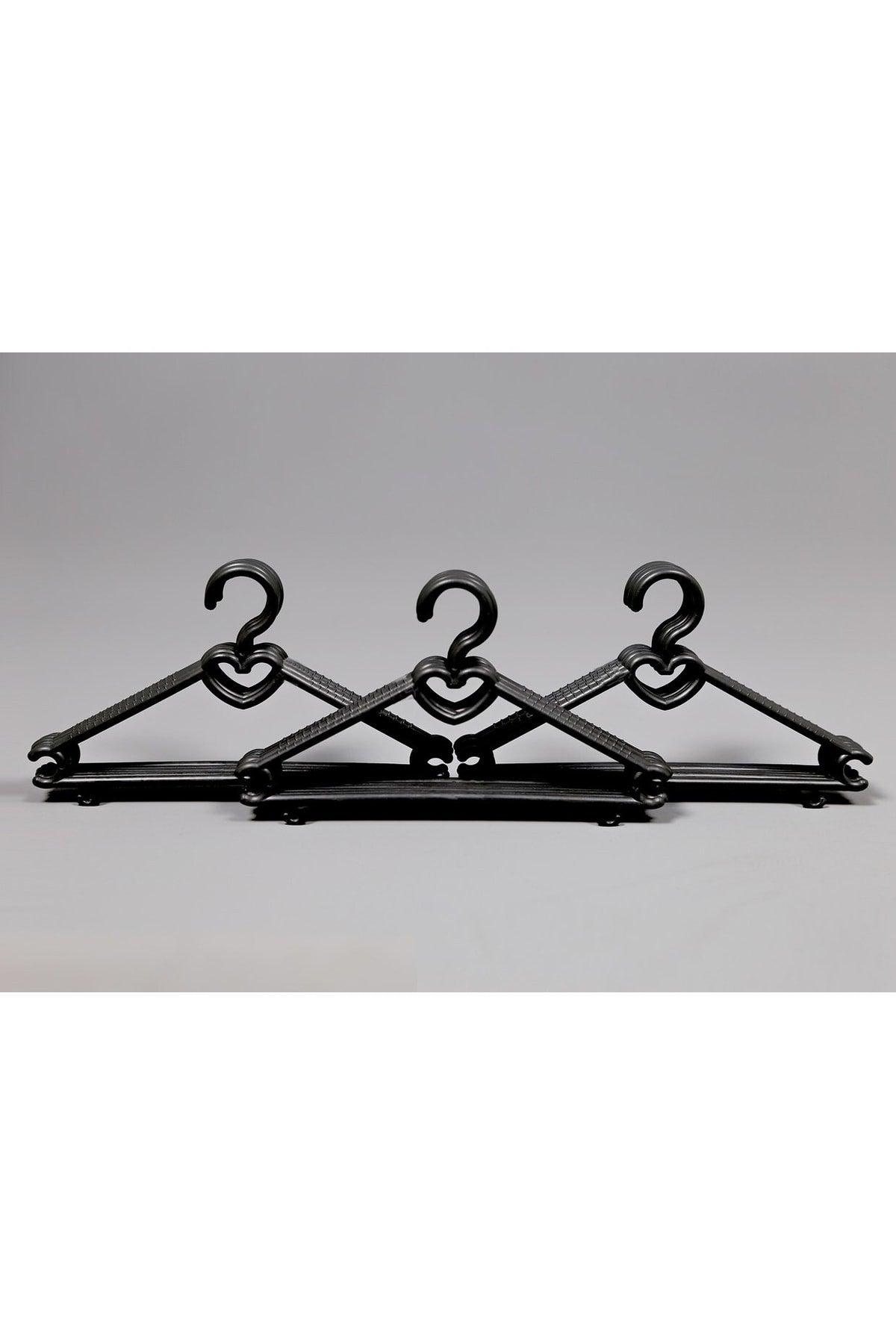 16 Pieces Baby Clothes Hanger Black Color Heart Detailed Baby Clothes Hanger 16 Pieces - Swordslife