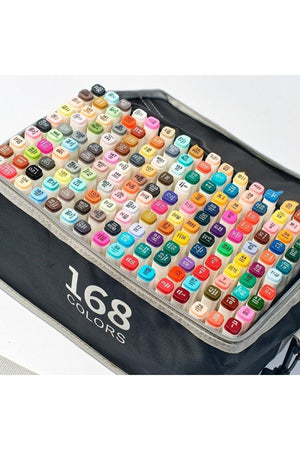 168 Colors Art Marker Double Sided Set +white
