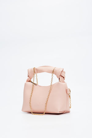 Powder Shk24 Soft Leather Knot Detailed Chain Strap Hand and Shoulder Bag L:14 E:22 W:8 cm