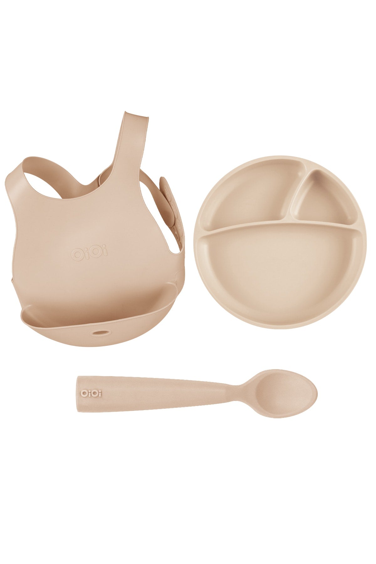 Bubble Beige Nutrition Set (apron+plate+spoon)