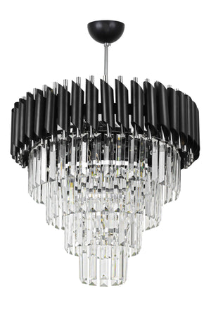 Palmira 45' Crystal Stone Luxury Chandelier - (Black-Chrome)